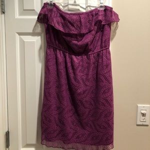 Pretty Maurices purple ruffle dress NWT L